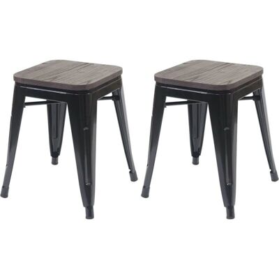 DÉCOSHOP26 - 040005215 - Siège d’orme - Métal noir - Tabourets - Publicité DÉCOSHOP26 - 040005215 - Siège d’orme - Métal noir - Tabourets - Publicité