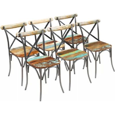 Décoshop26 - CDS022242 - Madera recuperada - Vintage - Juego de sillas de comedor Décoshop26 - CDS022242 - Madera recuperada - Vintage - Juego de sillas de comedor