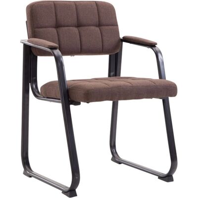 DECOSHOP26 - BUR10214 - tela marrón - marco de metal negro - Silla de visita DECOSHOP26 - BUR10214 - tela marrón - marco de metal negro - Silla de visita