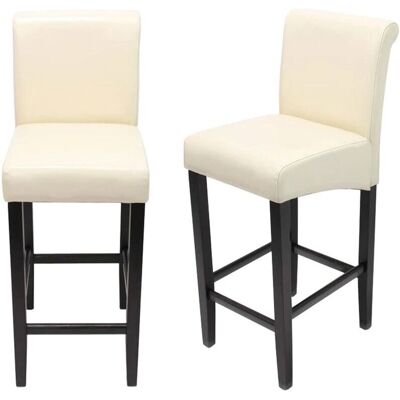 Décoshop26 Modello TDB04002 - 2 sgabelli da bar in pelle crema Décoshop26 Modello TDB04002 - 2 sgabelli da bar in pelle crema