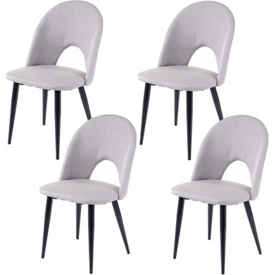 DÉCOSHOP26 Modèle 040000578 - Chaises de salle à manger grises x4 - Publicité DÉCOSHOP26 Modèle 040000578 - Chaises de salle à manger grises x4 - Publicité
