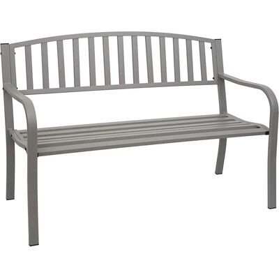 DÉCOSHOP26 Panchina da giardino in acciaio grigio - Posto stabile per esterni DÉCOSHOP26 Panchina da giardino in acciaio grigio - Posto stabile per esterni