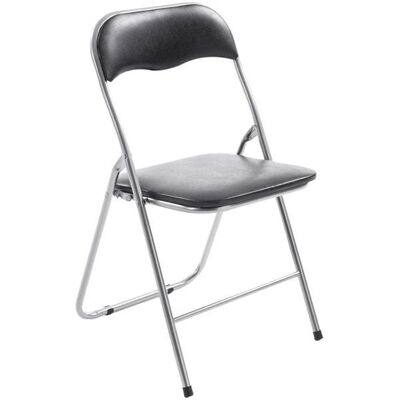 DÉCOSHOP26 MED10006 Negro Base de metal cromado Silla DÉCOSHOP26 MED10006 Negro Base de metal cromado Silla