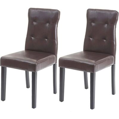 DÉCOSHOP26 - CDS04444 - Marrón sintético - Patas de madera oscuras - Sillas de comedor DÉCOSHOP26 - CDS04444 - Marrón sintético - Patas de madera oscuras - Sillas de comedor