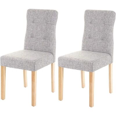 Décoshop26 - Conjunto de 2 sillas de tela gris - Muebles de comedor Décoshop26 - Conjunto de 2 sillas de tela gris - Muebles de comedor