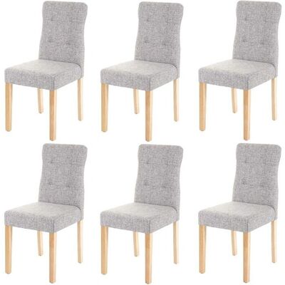 Décoshop26 6 Sillas de Tela Grises - Sillas de Comedor Décoshop26 6 Sillas de Tela Grises - Sillas de Comedor