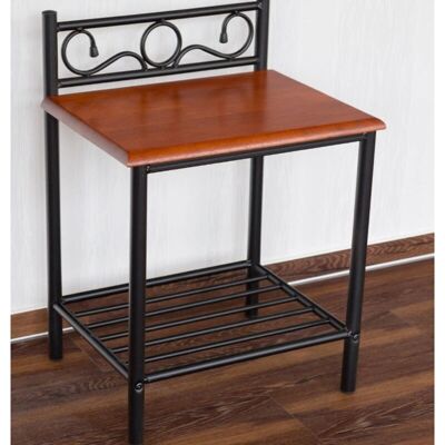 DECOSHOP26 - MOC06006 - Metal negro - Mesita de noche DECOSHOP26 - MOC06006 - Metal negro - Mesita de noche