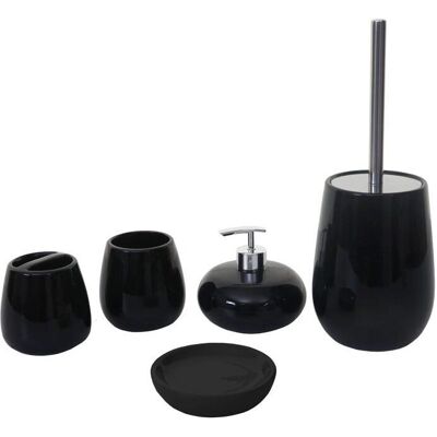 Set di accessori da bagno in ceramica Décoshop26 - Nero Set di accessori da bagno in ceramica Décoshop26 - Nero