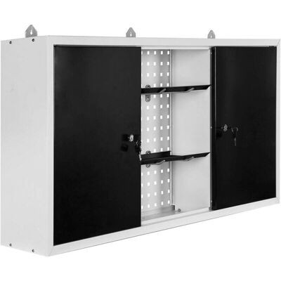 HELLOSHOP26 Armario de herramientas blanco y negro - Estante de 120cm HELLOSHOP26 Armario de herramientas blanco y negro - Estante de 120cm