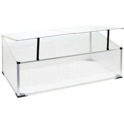 Invernadero mini de aluminio y policarbonato 100x60x40cm Helloshop26 Invernadero mini de aluminio y policarbonato 100x60x40cm Helloshop26
