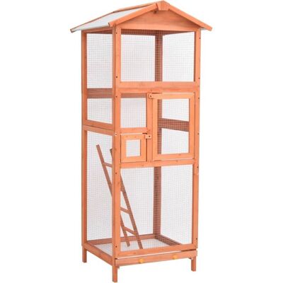 Helloshop26 Cage à oiseaux 68x62x166cm Bois de sapin massif Helloshop26 Cage à oiseaux 68x62x166cm Bois de sapin massif