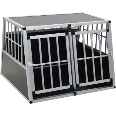 Helloshop26 Cage pour chiens double porte 94x88x69cm aluminium et MDF Helloshop26 Cage pour chiens double porte 94x88x69cm aluminium et MDF