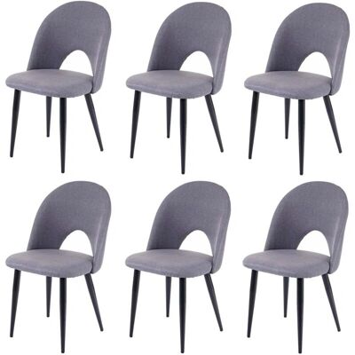 Décoshop26 - Lot de 6 chaises modernes en tissu gris foncé - Chaises de salle à manger - Publicité Décoshop26 - Lot de 6 chaises modernes en tissu gris foncé - Chaises de salle à manger - Publicité