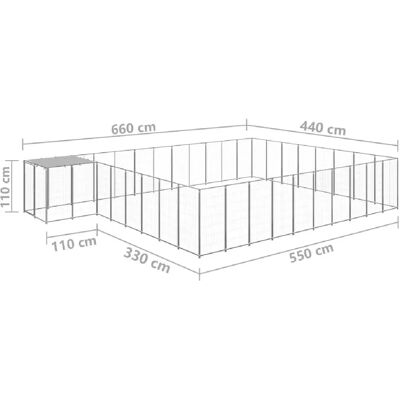 Helloshop26 - 02_0000259 - Argent - 25,41 m² - Acier - chenil Helloshop26 - 02_0000259 - Argent - 25,41 m² - Acier - chenil