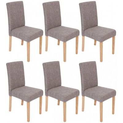 Sillas de comedor en tela gris Décoshop26 - Pack de 6 Sillas de comedor en tela gris Décoshop26 - Pack de 6