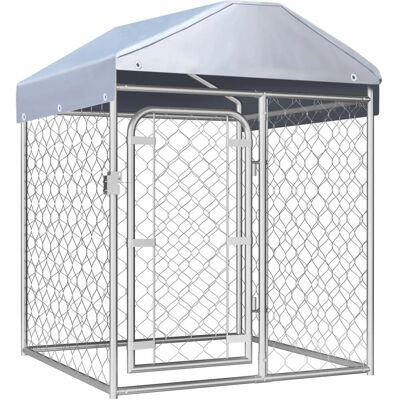 Helloshop26 Cage extérieure pour chien avec toit - Cage pour animaux Helloshop26 Cage extérieure pour chien avec toit - Cage pour animaux