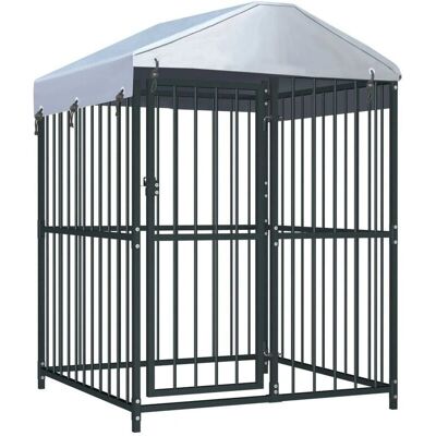 Helloshop26 Enclos extérieur pour chien avec toit - 120x120x150cm Helloshop26 Enclos extérieur pour chien avec toit - 120x120x150cm