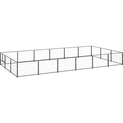 Helloshop26 Cage pour chiens en acier - 18 m² Extérieur Noir - Publicité Helloshop26 Cage pour chiens en acier - 18 m² Extérieur Noir - Publicité