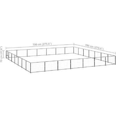 Helloshop26 02_0000539 - Noir - 49 m² - Acier Cage pour chien Helloshop26 02_0000539 - Noir - 49 m² - Acier Cage pour chien