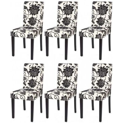 Décoshop26 - 6 Sillas de Comedor en Tela Blanco y Negro - Modernas Décoshop26 - 6 Sillas de Comedor en Tela Blanco y Negro - Modernas