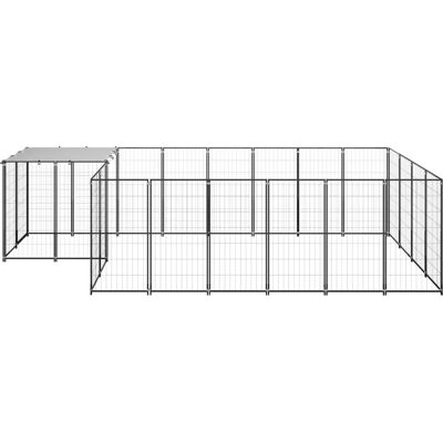 Jaula para perros exterior Helloshop26 - 8.47 m², 110 cm, negro y plateado - Enclosure para perros Jaula para perros exterior Helloshop26 - 8.47 m², 110 cm, negro y plateado - Enclosure para perros