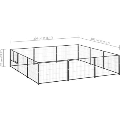 Helloshop26 - 02_0000563 - Noir - 9 m² - Enclos pour chien Helloshop26 - 02_0000563 - Noir - 9 m² - Enclos pour chien