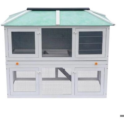 HelloShop26 Cage double pour animaux - Lapins et poules HelloShop26 Cage double pour animaux - Lapins et poules