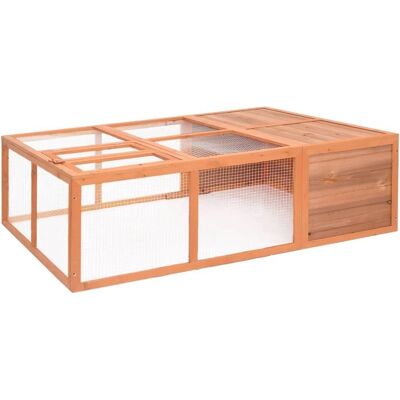 Helloshop26 Jaula de madera de abeto - 150x100x50cm - Jaula para animales de jardín Helloshop26 Jaula de madera de abeto - 150x100x50cm - Jaula para animales de jardín