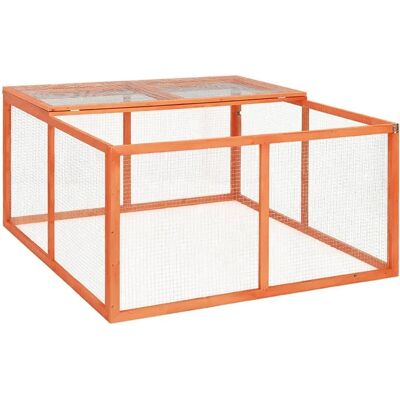 Helloshop26 Jaula de conejo de madera maciza 124x120x60cm - Refugio para animales Helloshop26 Jaula de conejo de madera maciza 124x120x60cm - Refugio para animales