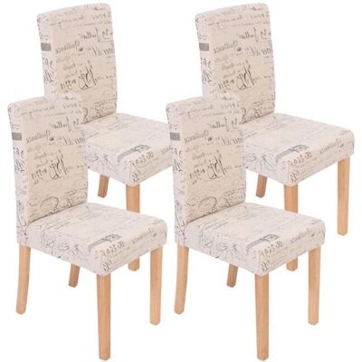 Décoshop26 - Juego de Sillas de Comedor - Tela Crema - Respaldo Alto - Modern Décoshop26 - Juego de Sillas de Comedor - Tela Crema - Respaldo Alto - Modern
