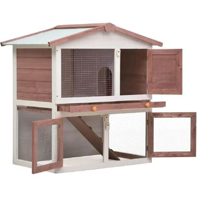 Helloshop26 - 02_0000590 - Marron - Cage extérieur pour lapin Helloshop26 - 02_0000590 - Marron - Cage extérieur pour lapin