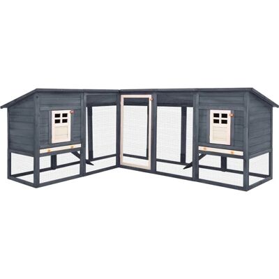Helloshop26 - Grande gabbia esterna per conigli 250x192x105cm con guide in legno Helloshop26 - Grande gabbia esterna per conigli 250x192x105cm con guide in legno