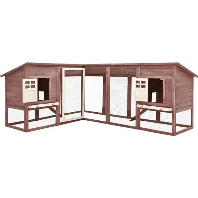 Helloshop26 - 02_0000597 - Moka et Blanc - 250x192x105 cm - Clapier extérieur pour lapins Helloshop26 - 02_0000597 - Moka et Blanc - 250x192x105 cm - Clapier extérieur pour lapins