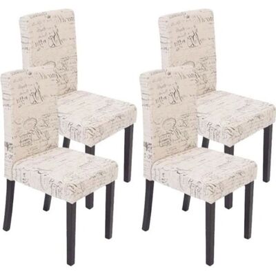 Décoshop26 - Juego de 4 Sillas de Comedor Crema/Gris/Negro Décoshop26 - Juego de 4 Sillas de Comedor Crema/Gris/Negro