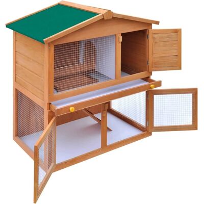 Helloshop26 Enclos en bois pour animaux 93x60x97cm avec 3 portes - Enclos pour animaux Helloshop26 Enclos en bois pour animaux 93x60x97cm avec 3 portes - Enclos pour animaux
