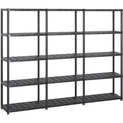 Helloshop26 - 5-Shelf - Plástico - Negro - Shelf Helloshop26 - 5-Shelf - Plástico - Negro - Shelf
