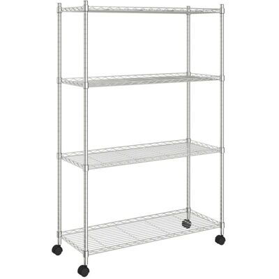 HelloShop26 - 4-estantes 90x35x137 cm - Chrome - Estantería HelloShop26 - 4-estantes 90x35x137 cm - Chrome - Estantería