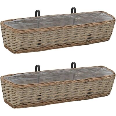 Helloshop26 - Vaso Balcone Intreccio 80cm - Marrone Helloshop26 - Vaso Balcone Intreccio 80cm - Marrone