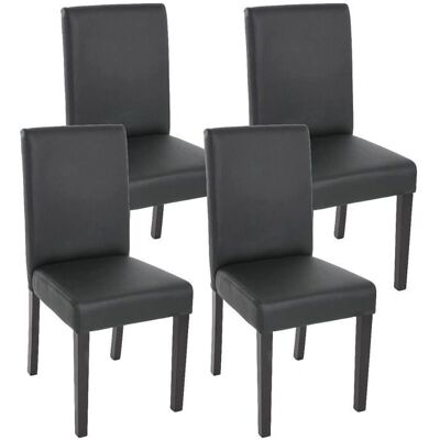Sillas de comedor sintéticas negras mate Décoshop26 - Pack de 4 Sillas de comedor sintéticas negras mate Décoshop26 - Pack de 4