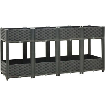 Helloshop26 - Macetero arriate elevado 160 x 40 x 71 cm - Grigio scuro - Polipropilene - Planter Helloshop26 - Macetero arriate elevado 160 x 40 x 71 cm - Grigio scuro - Polipropilene - Planter