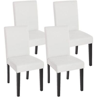 Mobikasa Conjunto de 4 Sillas de Comedor en Cuero Sintético Blanco - Diseño Moderno Mobikasa Conjunto de 4 Sillas de Comedor en Cuero Sintético Blanco - Diseño Moderno