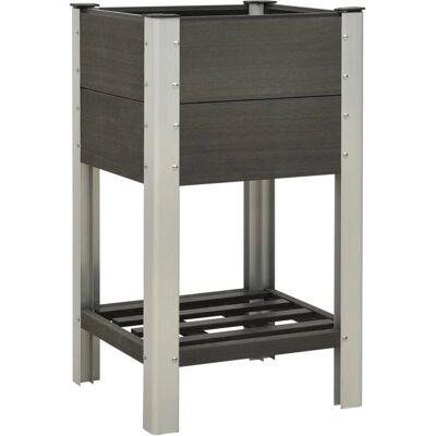 Helloshop26 Macetero Elevado para Jardín con Estante - Jardineras - 50x50x90cm Helloshop26 Macetero Elevado para Jardín con Estante - Jardineras - 50x50x90cm
