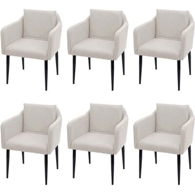 DÉCOSHOP26 Set6Chairs Crème textile Chaises - Publicité DÉCOSHOP26 Set6Chairs Crème textile Chaises - Publicité