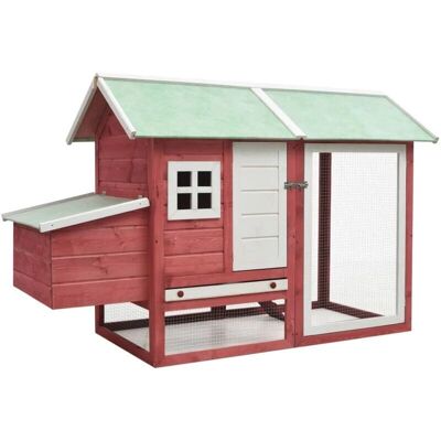 Helloshop26 - Gallinero 170 x 81 x 110 cm Pine/Fir - Techo rojo Pollera? Helloshop26 - Gallinero 170 x 81 x 110 cm Pine/Fir - Techo rojo Pollera?