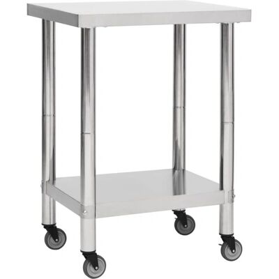 Mesa de trabajo de cocina de acero inoxidable - 60x30x85cm Mesa de trabajo de cocina de acero inoxidable - 60x30x85cm