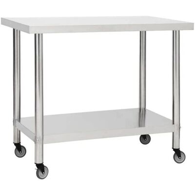 Tavolo da lavoro cucina in acciaio inossidabile HELLOSHOP26 - 80x60x85 cm Tavolo da lavoro cucina in acciaio inossidabile HELLOSHOP26 - 80x60x85 cm
