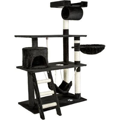 Helloshop26 Albero per Gatti Nero con Grattatore - Torre Multiuso - 141 cm Helloshop26 Albero per Gatti Nero con Grattatore - Torre Multiuso - 141 cm