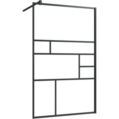 HELLOSHOP26 - Pannello doccia in vetro - Trasparente - Nero - Pannello doccia HELLOSHOP26 - Pannello doccia in vetro - Trasparente - Nero - Pannello doccia