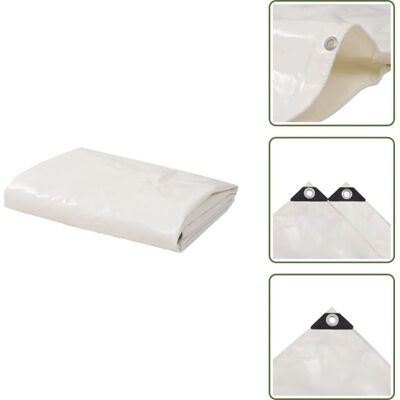 HelloShop26 - Lona de poliéster recubierta de PVC 4x4 m blanca - Tarp HelloShop26 - Lona de poliéster recubierta de PVC 4x4 m blanca - Tarp