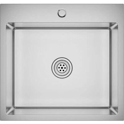 HelloShop26 - 53x50 cm Handmade Stainless Steel Sink Silver HelloShop26 - 53x50 cm Handmade Stainless Steel Sink Silver